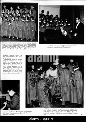 Die Ausgabe 1966 von Polaris, dem Jahrbuch der North High, bietet einen umfassenden Überblick über das Leben der Schüler während des Schuljahres 1965-1966, mit sportlichen Veranstaltungen, akademischen Höhepunkten, Clubs und der bedeutenden Rolle afroamerikanischer Schüler bei Schulaktivitäten. Stockfoto