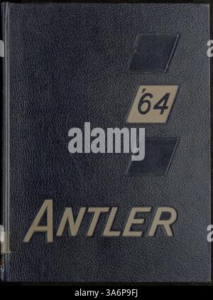 Das Jahrbuch 1964 Antler von der Minnehaha Academy dokumentiert das Leben der Schüler, Lehrkräfte, Vereine, Leichtathletik und andere Veranstaltungen des Schuljahres 1963-1964. Stockfoto