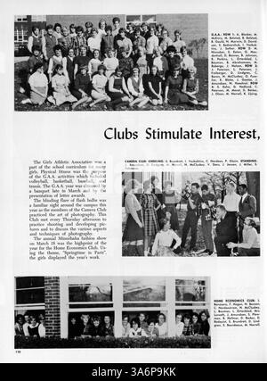 Das Geweih Jahrbuch 1964 von der Minnehaha Academy bietet einen Überblick über das Schülerleben, die Leichtathletik, die Vereine, die Lehrkräfte und die Schulveranstaltungen des Schuljahres 1963-1964. Stockfoto