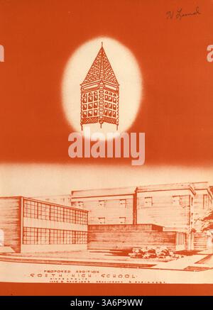 Das Tiger Yearbook 1951 der South High School dokumentiert die Schüler, Lehrer, Vereine, Leichtathletik und bedeutende Ereignisse des akademischen Jahres 1950-1951 mit einem Schwerpunkt auf der Geschichte und Beiträge der Afroamerikaner während dieser Zeit. Stockfoto