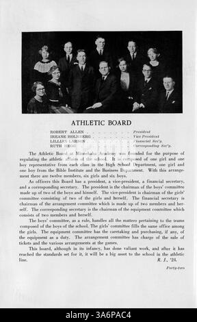 Das Geweih Jahrbuch von 1923 bietet einen umfassenden Überblick über das Schuljahr 1922-1923 der Minnehaha Academy, mit Porträts von Schülern, Lehrern und Highlights sportlicher und außerschulischer Aktivitäten. Stockfoto