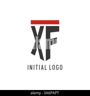 XF Initial Esport-Logo mit einfacher Vektorgrafik im Shield-Design Stock Vektor