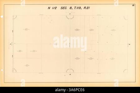 Der atlas enthält detaillierte Karten der Dörfer Brooklyn Center, Brooklyn Park und Plymouth und zeigt Grundeigentum, Streckenabschnitte, und Eisenbahnen. Sie enthält auch eine Indexkarte für jede Erweiterung, die für die geografische Forschung und Planung von entscheidender Bedeutung ist. Stockfoto