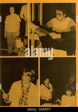 Die Ausgabe 1984 des Sagamore Jahrbuchs der Roosevelt High School bietet einen umfassenden Einblick in das Leben der Schüler, einschließlich akademischer Highlights, sportlicher Leistungen, Schulclubs, Lehrkräfte, und bemerkenswerte Ereignisse des Schuljahres 1983-1984. Stockfoto