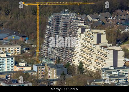 Luftbild, Gebäudesanierung Hochhaus Wohnhaus Hannibal II, Dorstfeld, Dortmund, Ruhrgebiet, Nordrhein-Westfalen, Deutschland ACHTUNGxMINDESTHONORARx60xEURO *** Luftbild, Gebäudesanierung Hochhaus-Wohnhaus Hannibal II, Dorstfeld, Dortmund, Ruhrgebiet, Nordrhein-Westfalen, Deutschland ATTENTIONxMINDESTHONORARx60xEURO Stockfoto