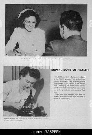 Das Jahrbuch 1952 der Northwestern Hospital School of Nursing dokumentiert die bedeutenden Momente, Studenten und Fakultät des akademischen Jahres 1951-1952. Stockfoto