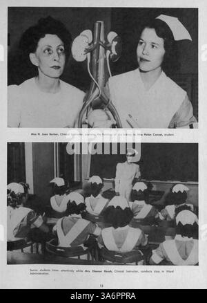 Das Jahrbuch 1952 der Northwestern Hospital School of Nursing spiegelt die akademischen und außerschulischen Höhepunkte des Schuljahres 1951-1952 wider. Stockfoto