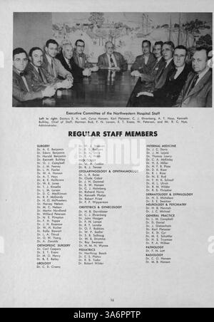 Dieses Jahrbuch 1952 der Northwestern Hospital School of Nursing beschreibt die Studenten, Lehrkörper und Veranstaltungen während des akademischen Jahres 1951-1952 in der Krankenpflegeausbildung. Stockfoto