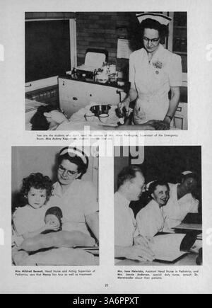 Dieses Jahrbuch der Northwestern Hospital School of Nursing bietet einen Einblick in das akademische Jahr 1951-1952 und dokumentiert Studenten, Dozenten und wichtige Veranstaltungen. Stockfoto