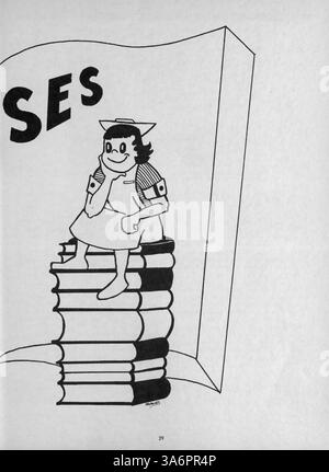 Dieses Jahrbuch der Northwestern Hospital School of Nursing zeigt Studenten, Lehrkräfte und Höhepunkte des akademischen Jahres 1951-1952 in der Krankenpflegeausbildung. Stockfoto