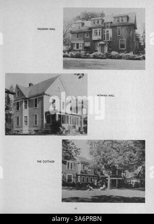 Dieses Jahrbuch von 1952 dokumentiert die Studenten, Lehrkräfte und bedeutende Veranstaltungen an der Northwestern Hospital School of Nursing während des akademischen Jahres 1951-1952. Stockfoto