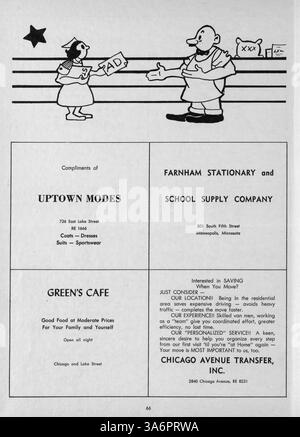 Das Jahrbuch 1952 der Northwestern Hospital School of Nursing dokumentiert die bedeutenden Ereignisse, die Leistungen der Studenten und die Beiträge der Fakultät während des akademischen Jahres 1951-1952. Stockfoto