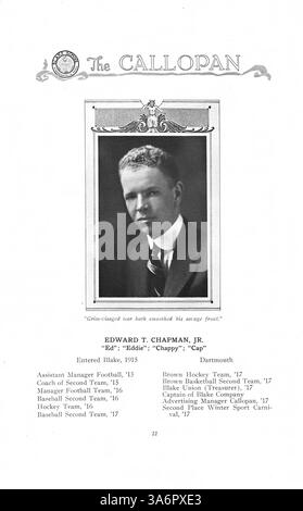 Das Jahrbuch „Callopan“ 1917 der Blake School bietet einen detaillierten Einblick in das akademische Jahr der Schule und zeigt Schüler, Lehrer, Sportteams und außerschulische Clubs. Stockfoto