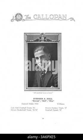 Das Jahrbuch „Callopan“ der Blake School 1917 enthält einen Überblick über das Leben der Schüler während des Schuljahres 1916-1917 und deckt Akademiker, Sportteams, Lehrkräfte und Schulvereine ab. Stockfoto