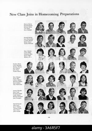 Das Jahrbuch „Voyageur“ 1966 bietet einen umfassenden Einblick in das Studentenleben, die Lehrkräfte, sportliche Veranstaltungen, Vereine und andere Highlights aus dem Schuljahr 1965-1966 an der Minnetonka High School. Stockfoto