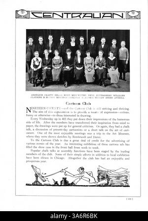 Dieses Jahrbuch 1920 zeigt Schüler, Lehrer, Leichtathletik, Vereine und andere wichtige Veranstaltungen an der Central High School, mit einem Schwerpunkt auf der afroamerikanischen Geschichte im Schuljahr 1919-1920. Stockfoto