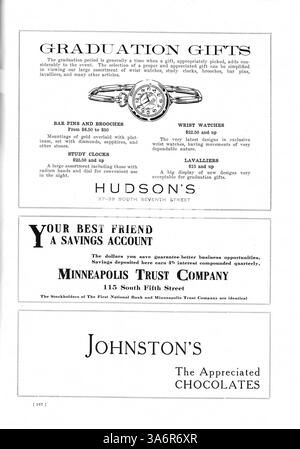 Das Centralian Jahrbuch 1920 zeigt Schüler, Lehrer, Leichtathletik, Vereine und wichtige Schulveranstaltungen an der Central High School, mit einem Schwerpunkt auf der afroamerikanischen Geschichte während des akademischen Jahres 1919-1920. Stockfoto