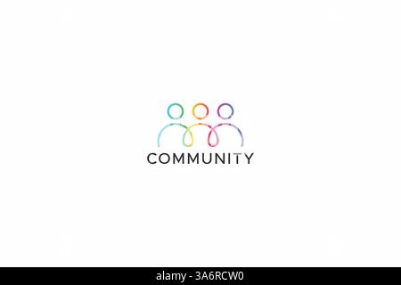 Logo Bunte Verbindungen Aufbau Lebendiger Community-Netzwerke Gemeinsam Moderne Markenidentität Für Unternehmen Stock Vektor