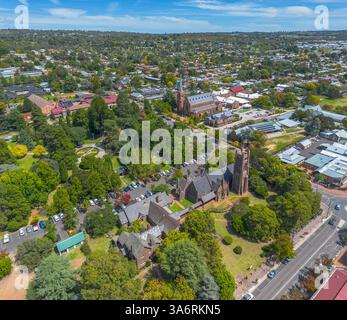 Luftaufnahme der St. Peters Anglican Cathedral in Armidale, New South Wales, Australien Stockfoto