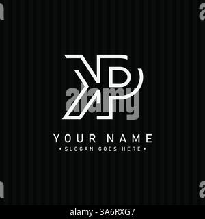 Vektorvorlage für Anfangsbuchstaben KP-Logo – elegantes Monogramm-Logo für Buchstaben K und P Stock Vektor