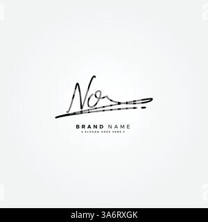 Vorlage für Anfangsbuchstabe OHNE Vektor-Logo im handschriftlichen Signaturstil Stock Vektor
