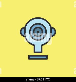 Symbol für das Video-Babyphone, Videoüberwachung in flacher Farbe, Linear-Kamera zur Verwendung mit Logo und anderem Design Stock Vektor