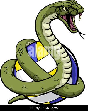 Schlangenvolleyball-Ball-Maskottchen Stock Vektor