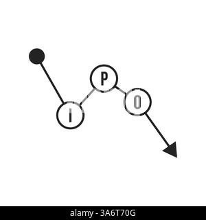 Lineares einfaches ipo-Marktsymbol wie großer Fall Stock Vektor