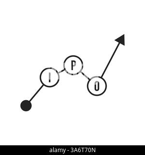 Einfaches lineares ipo-Marktsymbol wie Wachstum Stock Vektor