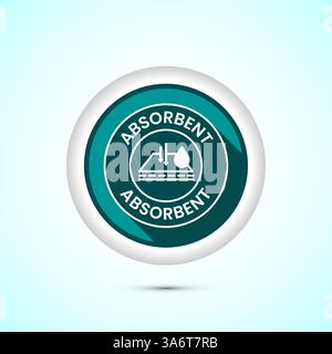 Wasserabsorbierendes Symbol, Illustration, Wassertropfen absorbieren, Symbol, Knopfdesign Stock Vektor
