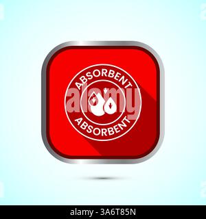 Wasserabsorbierendes Symbol, Illustration, Wassertropfen absorbieren, Symbol, Knopfdesign Stock Vektor