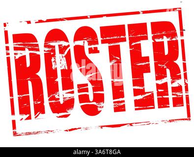 Digital Composite : Roter Gummistempel Effekt Roster. Arbeit, Zeitplan, Stockfoto