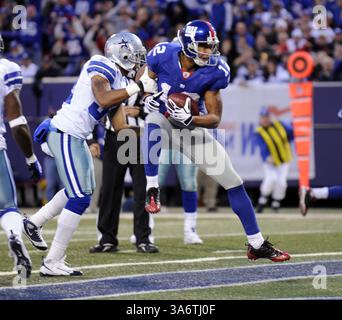 2. November 2008: Die New York Giants Steve Smith erzielt im ersten Quartal seinen ersten Touchdown in der NFL-Karriere. Die Giants besiegten die Dallas Cowboys 35-14 im Giants Stadium in East Rutherford, New Jersey am Sonntag, den 2. November 2008. (David L. Pokress/Newsday/MCT) (Kreditbild: © David L. Pokress/MCT/ZUMAPRESS.com) Stockfoto