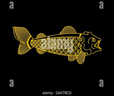 Symbol für Koi Carp. Japanisches Goldfisch-Symbol Stock Vektor