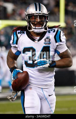 10. November 2014: Carolina Panthers Running Back DeAngelo Williams (34) in Aktion vor dem NFL-Spiel zwischen den Carolina Panthers und Philadelphia Eagles im Lincoln Financial Field in Philadelphia, Pennsylvania. (Bild: © Chris Szagola/Cal Sport Media/ZUMAPRESS.com) Stockfoto