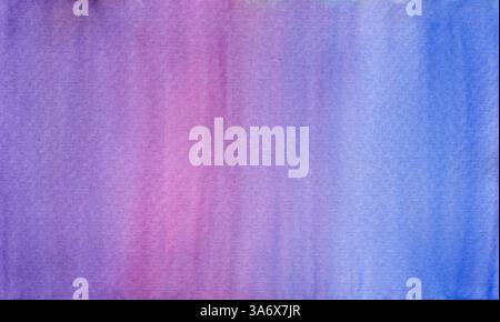 Horizontaler Farbverlauf violett und blaues Aquarell Stockfoto