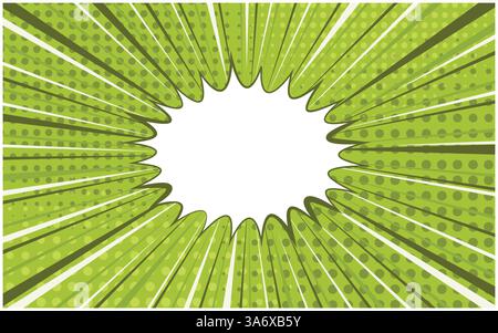 Hellgrüner explodierender Retro-Comic-Hintergrund Stock Vektor