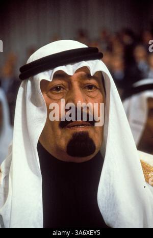 4. November 1987; Amman, JORDANIEN; arabischer Kronprinz ABDULLAH BIN ABDUL AZIZ al SAUD auf dem Gipfeltreffen in Amman. Stockfoto
