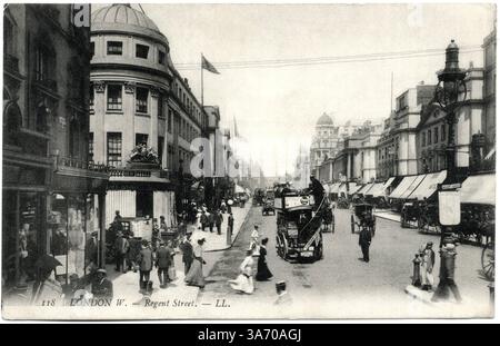 August 2014 – Regent Street, London, England, Vereinigtes Königreich, Postkarte um 1910 (Kreditbild: © Glasshouse/ZUMA Wire) Stockfoto