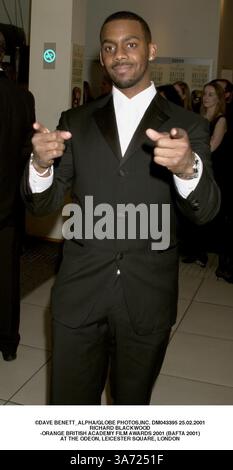 Februar 2001 - London, Großbritannien - ©DAVE BENETT ALPHA/ DM043395 25.02.2001.RICHARD BLACKWOOD.-ORANGE BRITISH ACADEMY FILM AWARDS 2001 (BAFTA 2001).AT THE ODEON, LEICESTER SQUARE, LONDON(Credit Image: © Globe Photos/ZUMAPRESS.com) Stockfoto