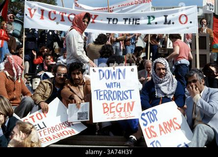 Mai 1978; Washington, DC, USA; vor dem Kapitol in Washington, DC, findet eine kleine "pro-Israel"-Demonstration statt. Stockfoto
