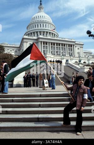 Mai 1978; Washington, DC, USA; vor dem Kapitol in Washington, DC, findet eine kleine "pro-Israel"-Demonstration statt. Stockfoto