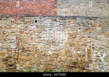 Sehr alte Ziegelsteinmauer Stockfoto