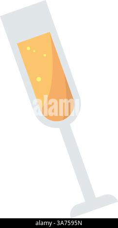 Isoliertes Champagner Cocktailglas Icon Vektor Stock Vektor