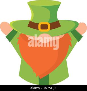 Glücklicher Kobrechaun, der die Arme hebt. Vektor Stock Vektor