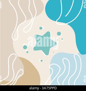 Unterwasserszene mit Sternform. Vektor Stock Vektor