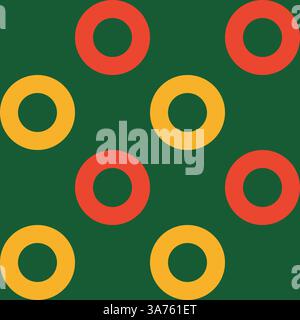 Heller nahtloser abstrakter geometrischer Hintergrund mit Kreisen für Neujahr und Weihnachten. Dieses trendige minimalistische Vektormuster verfügt über ein kreisförmiges Raster Stock Vektor