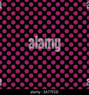 Schöne nahtlose Vektor lila Polka Dots Muster auf schwarzem Hintergrund, Tapete, Textur, Web, Blog, Druck- oder Grafikdesign. Stock Vektor