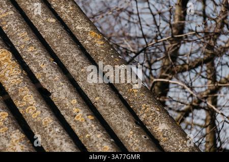 Schindeln Textur - Nahaufnahme von Asphalt Dachschindeln Stockfoto