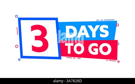 Noch 3 Tage. Countdown-Timer. Countdown-Banner für linke Tage. Verkaufs- oder Sonderzeitgeber, Wecker Stock Vektor